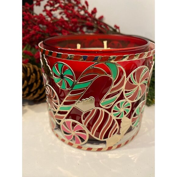 Bath & Body Works Christmas Holiday 3 Wick Candle Holder - Picture 7 of 9